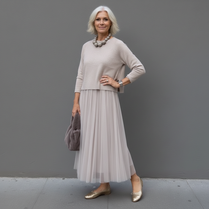 Emmie Elegant Two-Piece Set | Effortless Knit Layered Dress Set