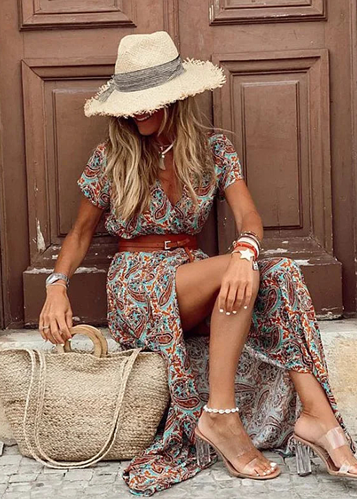 Vestido Longo Boêmio Fluido