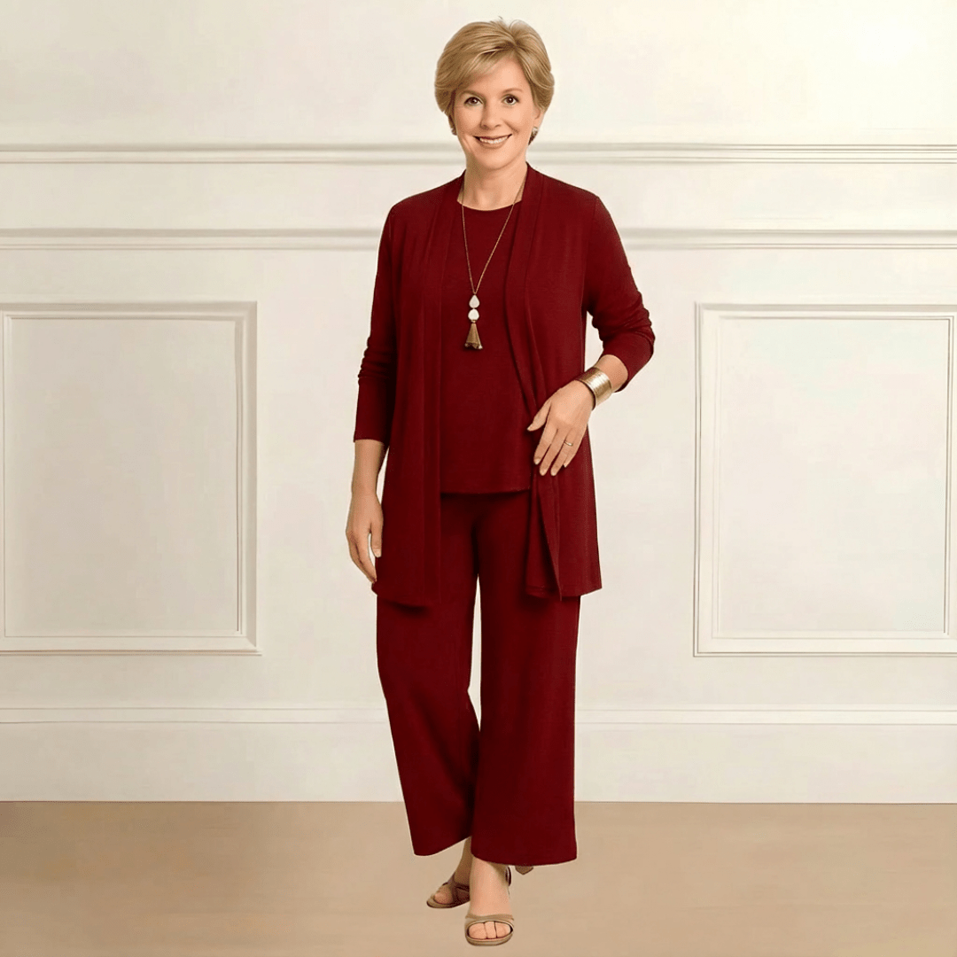 Rosy Cardigan, Top & Pants Set