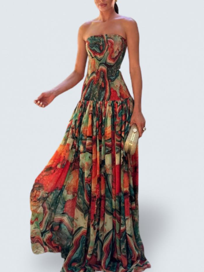Sienna | Vestido Maxi Ombre Sin Tirantes