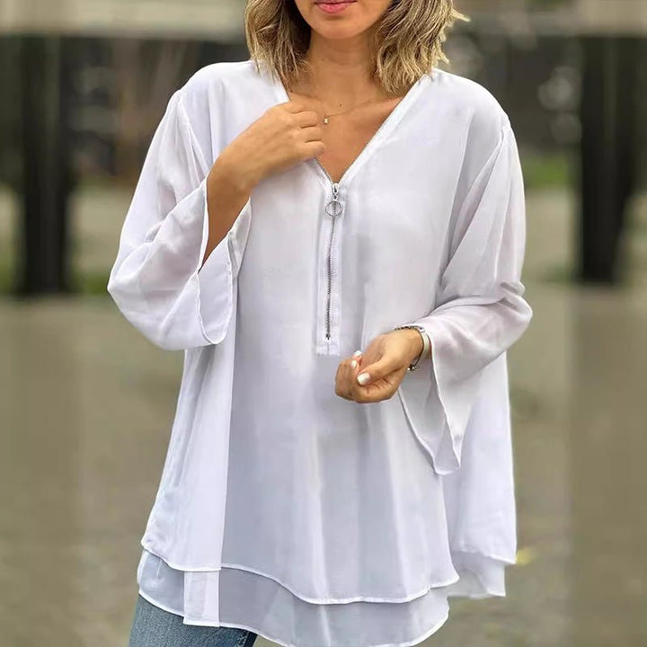 Lorelai | Blusa de Chifón con Cremallera