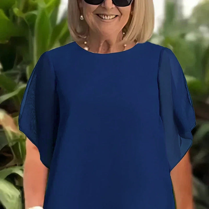Conjunto Elegante de Dos Piezas Herlene | Top en Capas y Pantalones de Pierna Ancha