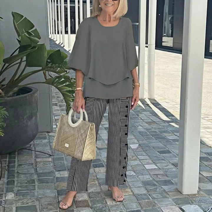 Conjunto Wenda sin esfuerzo de dos piezas | Top holgado y pantalones de pierna ancha