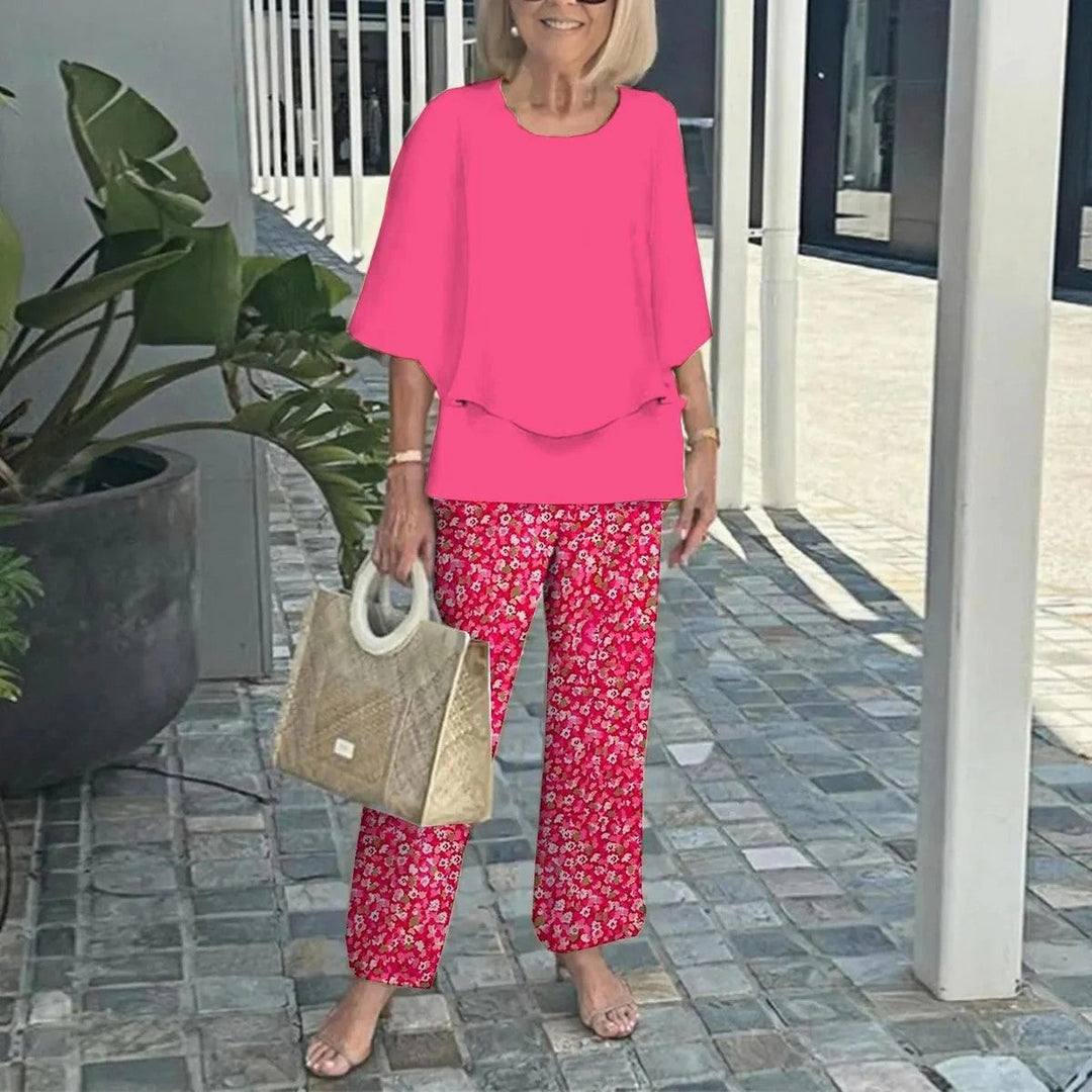 Conjunto Wenda sin esfuerzo de dos piezas | Top holgado y pantalones de pierna ancha