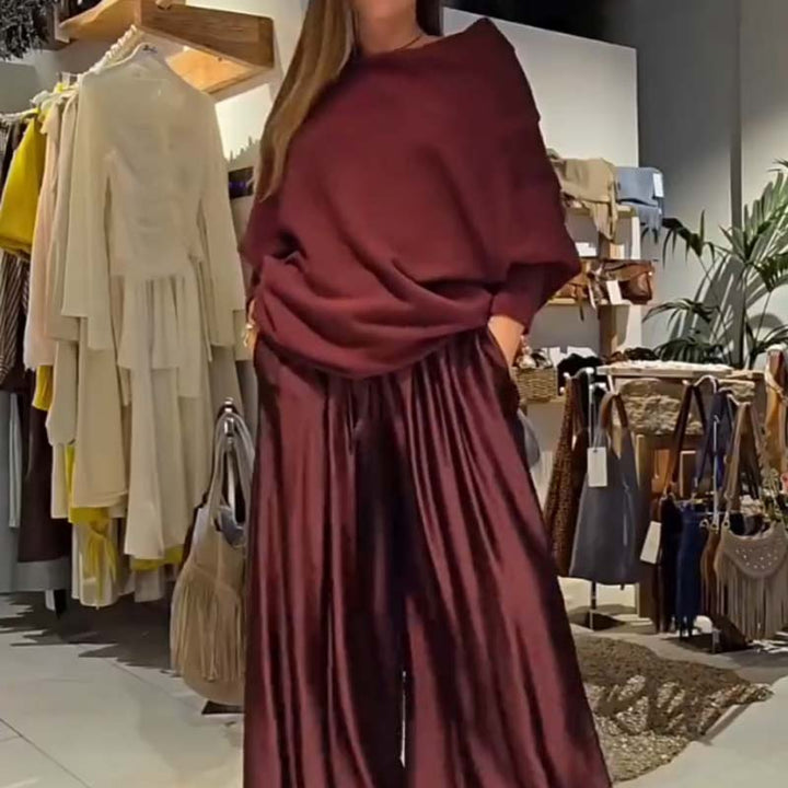 Conjunto Georgina Elegante con Hombros Descubiertos | Sofisticación Moderna con un Drapeado Impecable