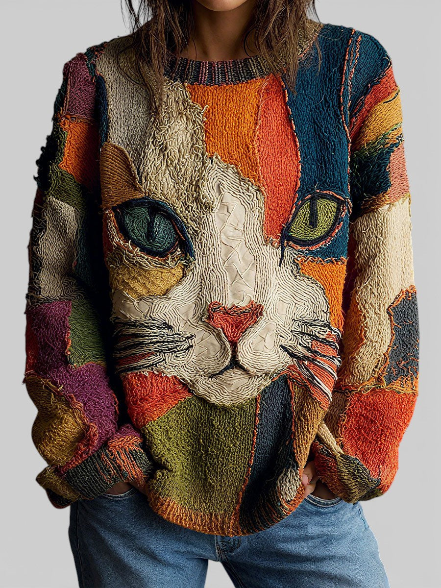 Zaira | Artistic Cat Sweater