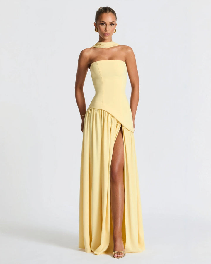 Vestido Maxi Chic de Lujo con Abertura